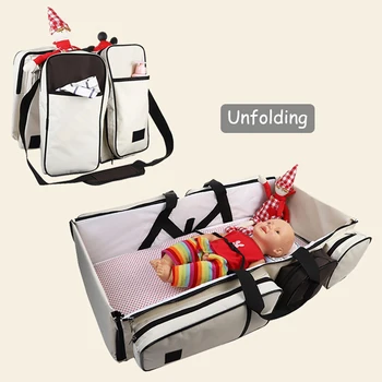 

Baby Travel Folding Bed Bag Portable Portable Mother And Infant Bag Multifunctional Mummy Bag Crib Bed High Quality And Durable