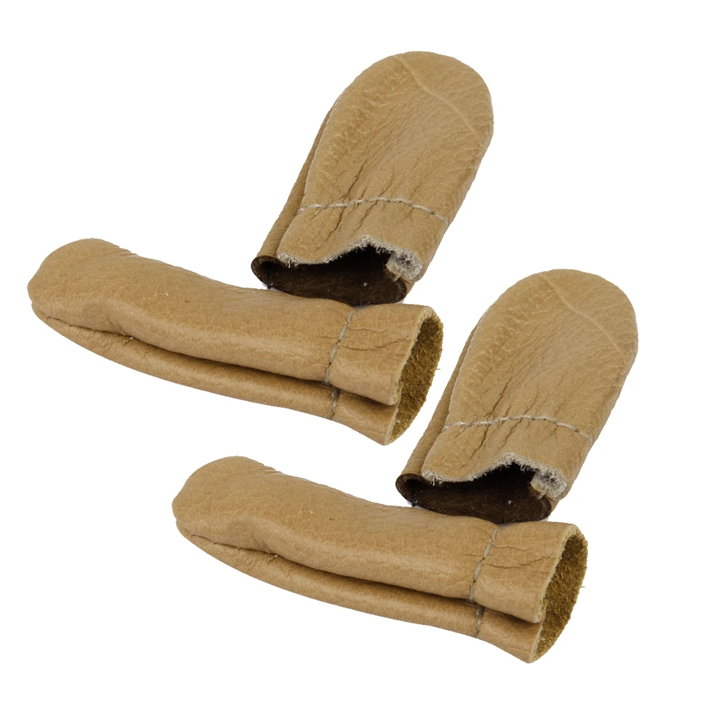 2Set Cow Leather Finger Guard Covers Craft Sewing Thumb Finger Protection