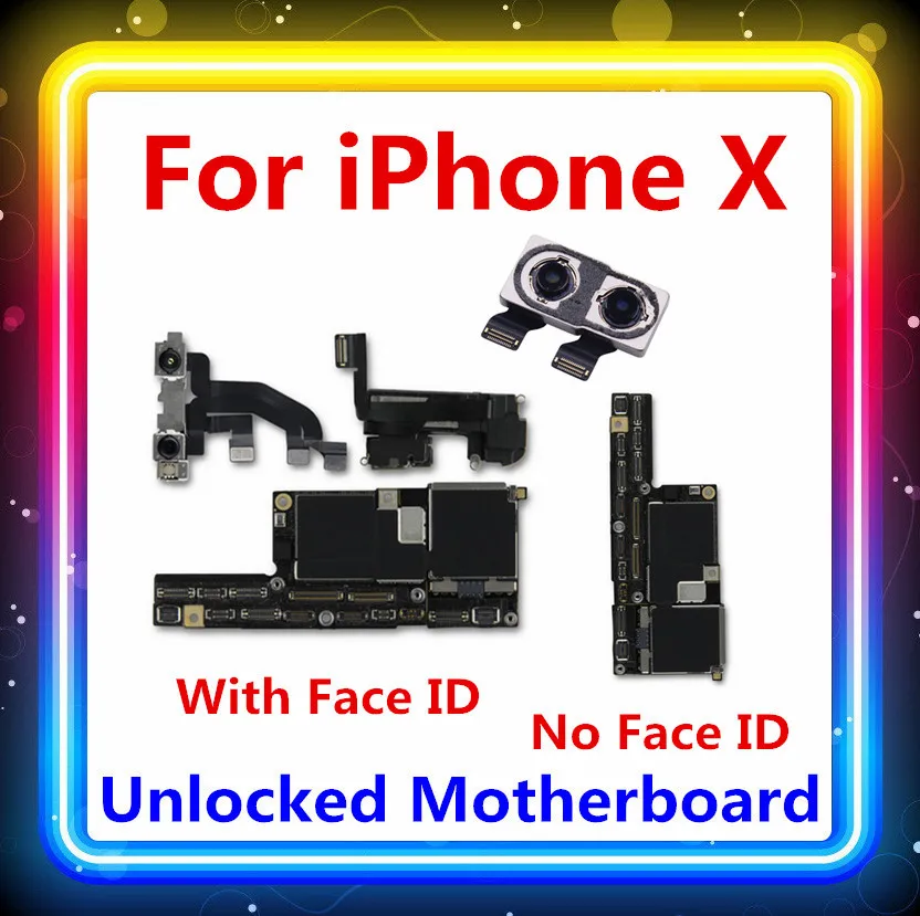 Заводская разблокировка протестирована для iPhone X материнская плата с/without Face ID задняя камера для замены оригинальная б/у х материнская плата
