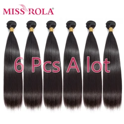 Miss Rola Brazilian Hair Weave Bundles Natural Color 6 Bundles Remy 100% Human Hair Extension 8-30 Inch Straight Hair Bundles