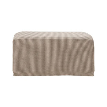 

Ottoman Slipcover Jacquard Stretch Rectangle Storage Stool Ottoman Cover for Living Room