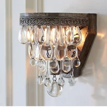Скандинавское украшение винтажный Хрустальный настенный светильник бра для внутреннего освещения Led настенное зеркало с подсветкой для гостиной столовой спальни 110 В 220 В