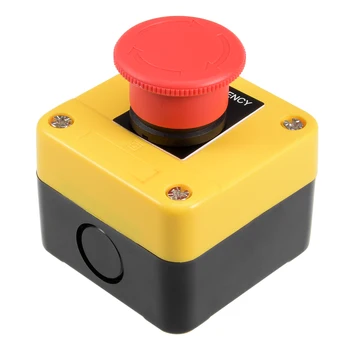 

uxcell 1pc Push Button Switch Station Red Mushroom Self Lock Emergency Stop to Control the Electromagnetic Starter