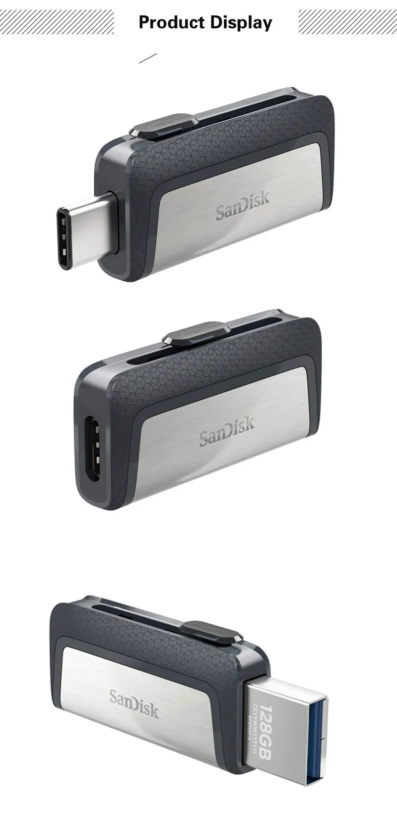 SANDISK Ultra Dual Micro-USB Drive 16G 32G 64G 128G 256GB OTG type-C и Micro USB 3,0/USB3.1 многофункциональная usb-флешка u диск