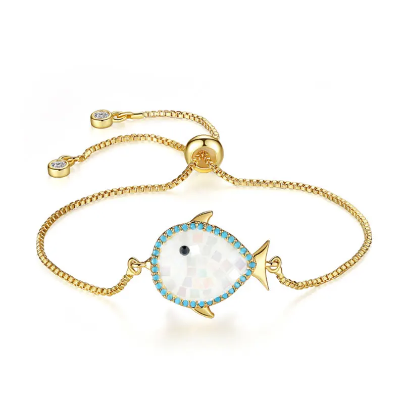 Очаровательные регулируемые браслеты в виде Кита для женщин, скользящий браслет из кубического циркония золотого цвета для девочек-подростков, вечерние ювелирные изделия