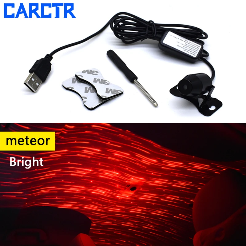 CARCTR USB СВЕТОДИОДНЫЙ Автомобильный декоративный светильник, автоматический светильник, метеор, звезда, звездное небо, атмосферный автомобильный светильник, Рождественский светильник, интерьерный светильник