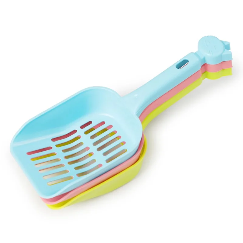 

Macaron Color Cat Shovel High Quality Plastic Scoop Sift Cat Sand Cleaning Tool for Toilet Pet Litter Shovel