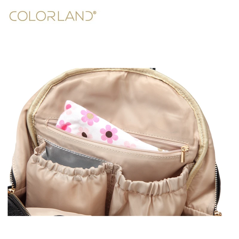 COLORLAND модная сумка из искусственной кожи для мам, подгузник для беременных, Большая вместительная сумка для подгузников, рюкзак для путешествий, сумка для ухода за ребенком