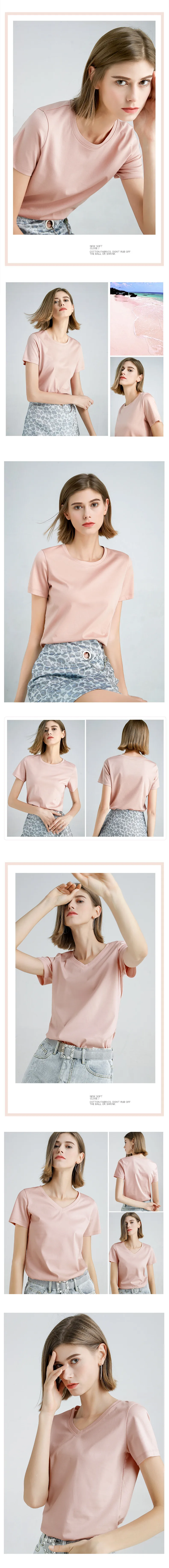 MRMT 2025 Brand New 80S Pure Cotton Women's T Shirt High Quality T-shirt for Female Short Sleeve V Collar Leisure Tops Tshirt