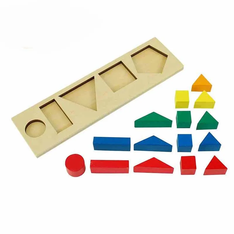 SE073 montessori sensorial в сочетании в виде геометрических фигур диск несколько в виде геометрических фигур шить упражнения Математика мышление Математика Монтессори игрушки