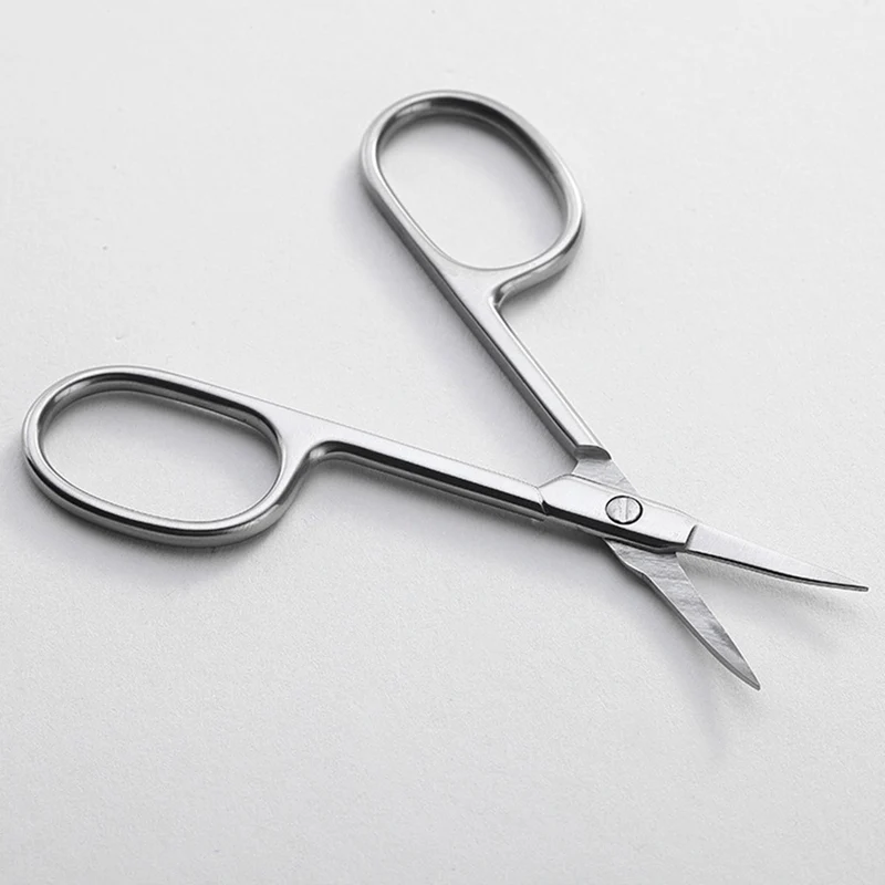 Professional Stainless Steel Scissor Nail Manicure Scissors Eyebrow Nose Hair Nail Curved Scissors Makeup Tools
