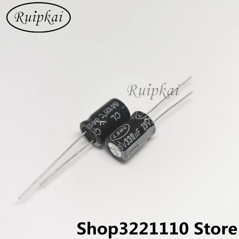 50pcs 330UF 25V 8x12mm Aluminum Electrolytic Capacitor 25V330UF 8*12mm