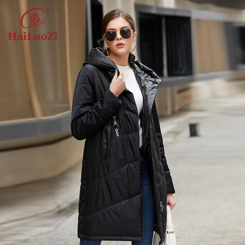 Mid Length Spring Jackets Winter Parka Women Hailuozi Quilted