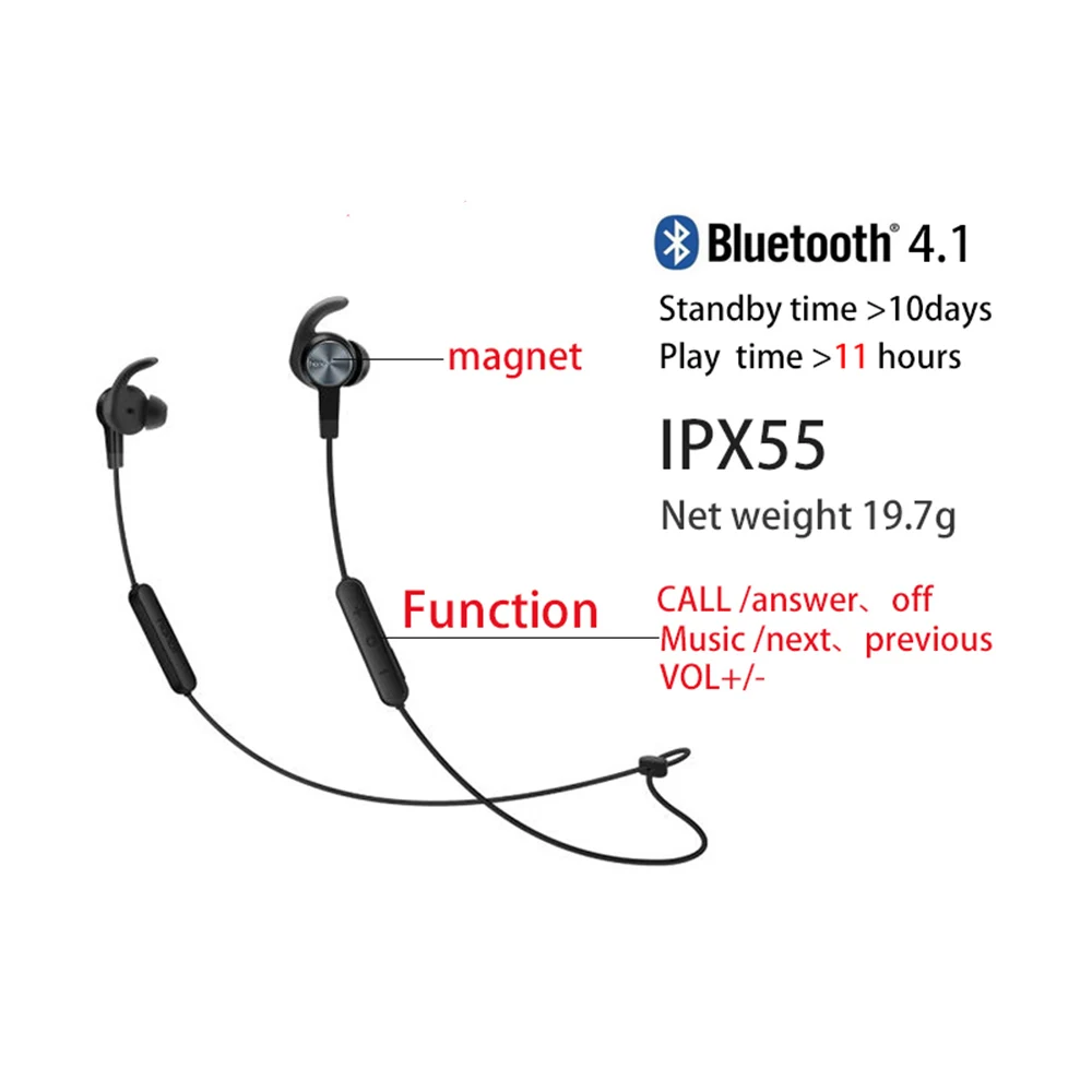Оригинальные наушники huawei Honor xSport Bluetooth AM61 IPX5, водонепроницаемые музыкальные наушники с микрофоном, беспроводная гарнитура для Xiaomi Android IOS