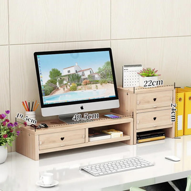 

Computer display elevation office desktop receptacle pad overhead shelf new desktop base desk organizer laptop table
