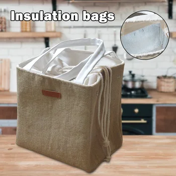 

Portable Cotton and Linen Aluminum Foil Thickened Meal Box Insulated Bag Lunch Box Bag Adult Student @LS