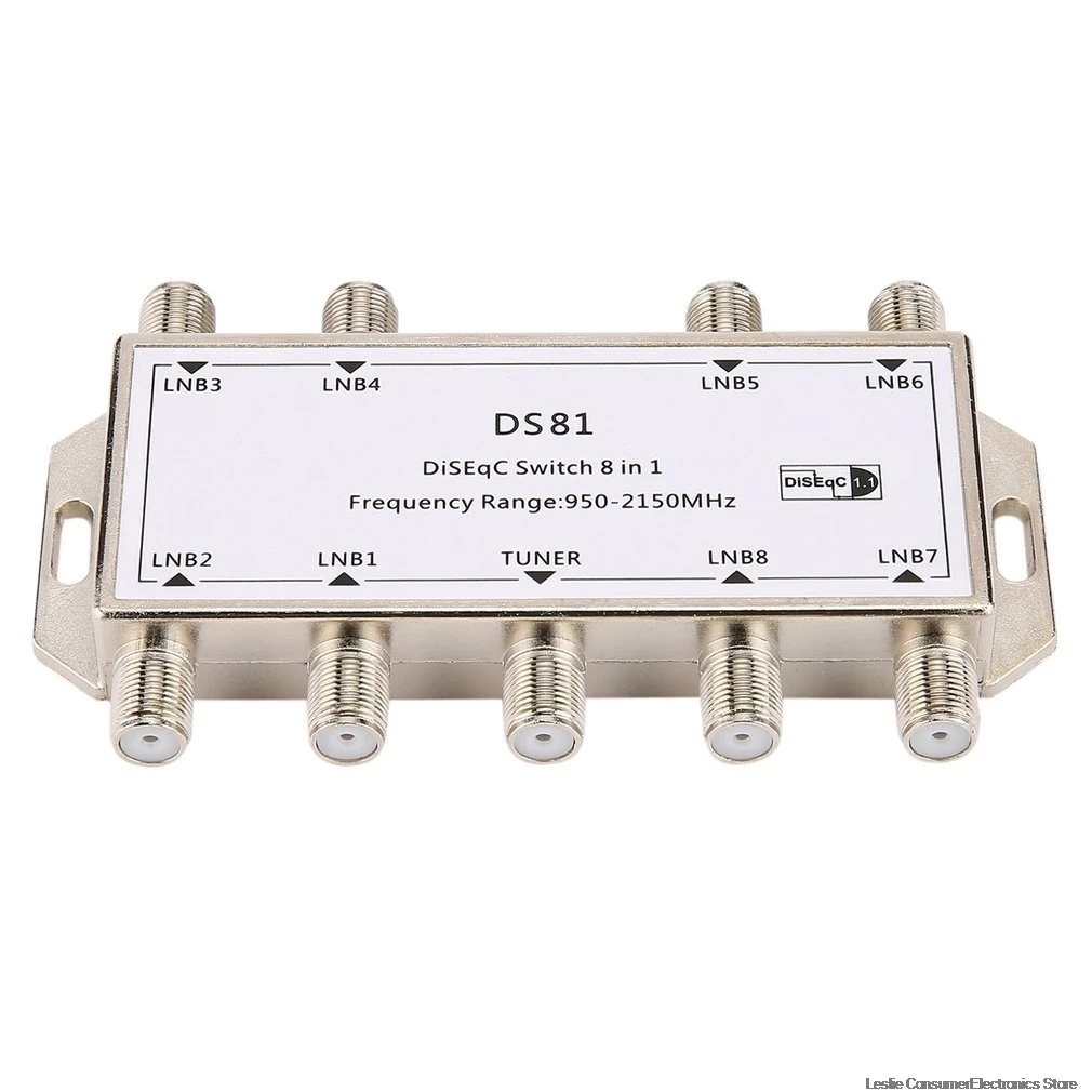 DS81 8 в 1 спутникового сигнала выключатель DiSEqC приемник LNB Multiswitch Heavy Duty цинковое литье под давлением хром литой обработанный