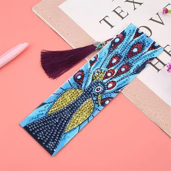 

DIY Special Shaped Diamond Painting Resin Handmade Reader Gift Book Marks Creative Tassel Leather Decorative Bookmarks