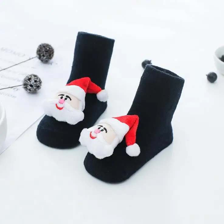 3 пары, детские Нескользящие носки-тапочки для малышей носки с рождественскими кукольными рисунками носки-тапочки 13 видов T11 tz01 - Цвет: 9