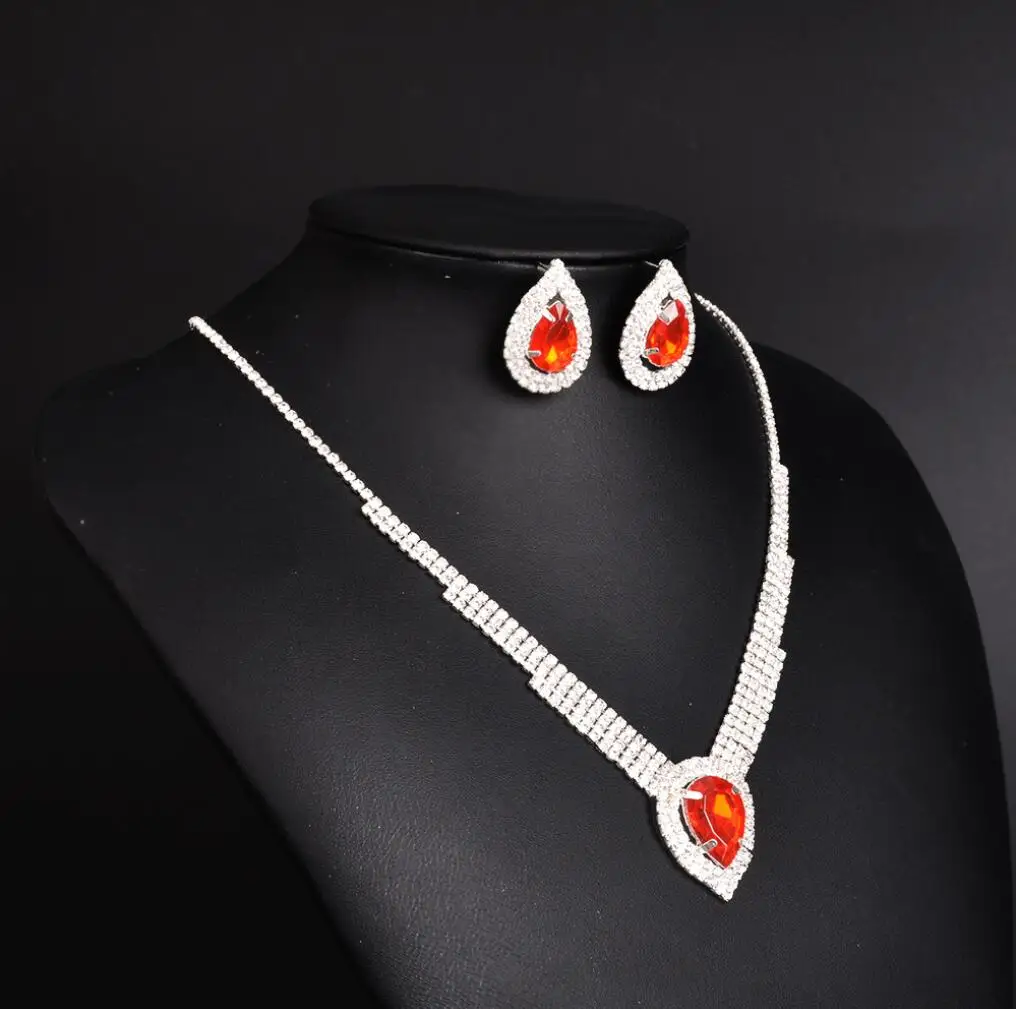 Свадебное ожерелье Женская мода кристалл набор свадебные аксессуары