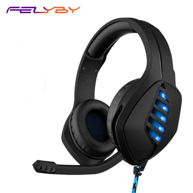 FELYBY Проводные Игровые наушники USB + 3 5 мм Plug And Play светодиодный светильник