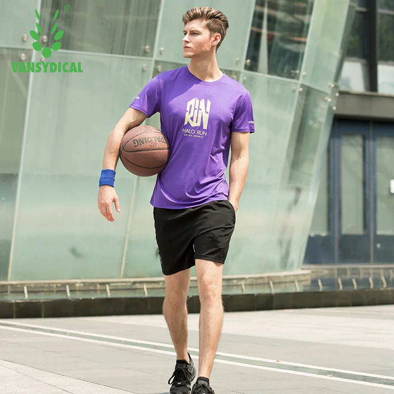 

Summer Sports Set Men's Running Fitness Suit Quick-Dry Short Sleeve T-shirt Loose-Fit Breathable Trousers Two-Piece Set