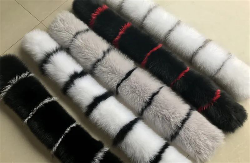 Genuine Fox Fur Scarves Collar Winter Natural Real Fox Fur Collar Scarf for Women coat Warm Hood Fur Scarf shawl Female