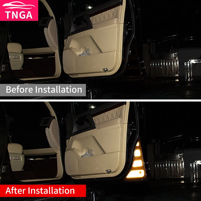 Car Door Safety Reflective Warning Stickers Toyota Land Cruiser 200 Modification Accessories LC200 Car Body Anti-Collision