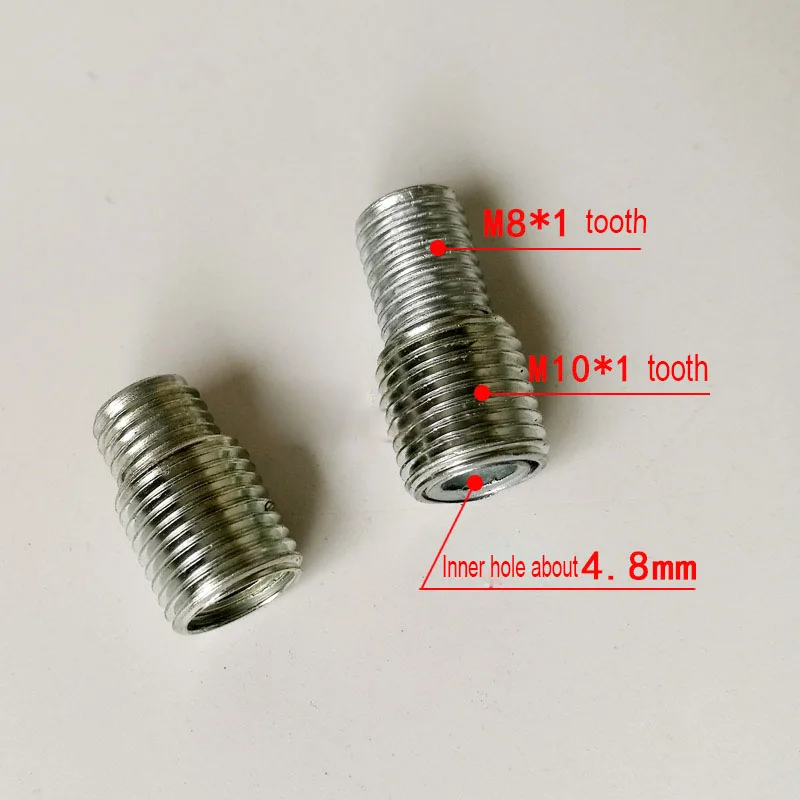 Vis d'adaptation de dents externes M10 M8, dents fines, dents complètes,  lampes d'éclairage, tube en fer creux, vis de tube dentaire, 2 pièces