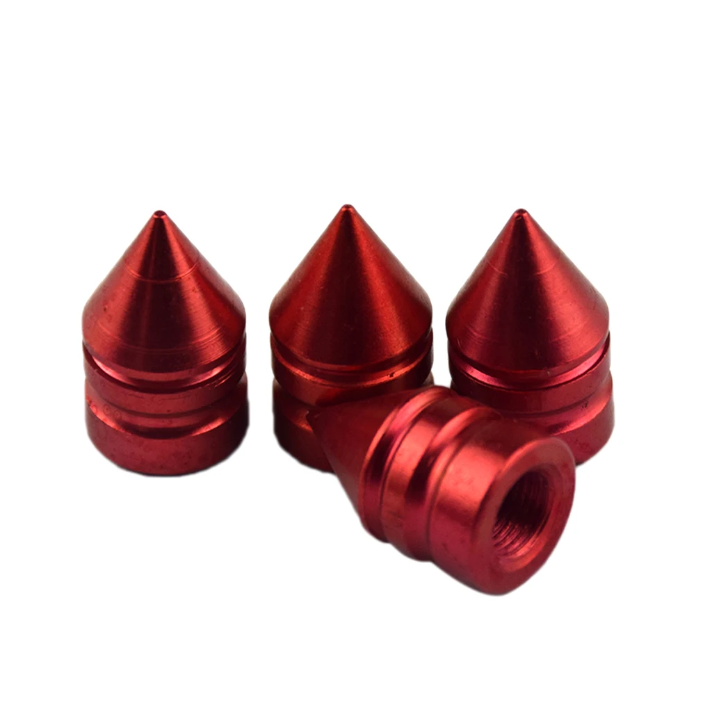 4 pcs Aluminum Car Motorcycle Tire Valve Stem Cap Wheel Spike Cover Cap Orange