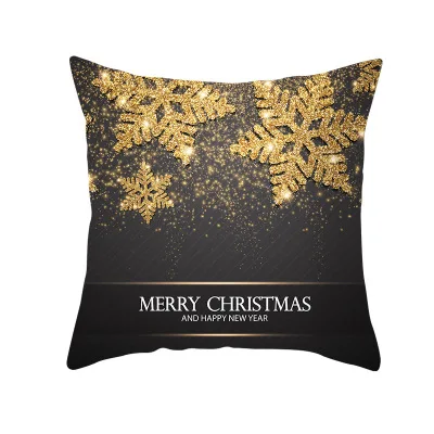 С Рождеством, снежный Лось и кедр, квадратный декоративный чехол для подушки, Рождественский домашний диван, набор подушек, lette, черный чехол для подушки - Цвет: 4