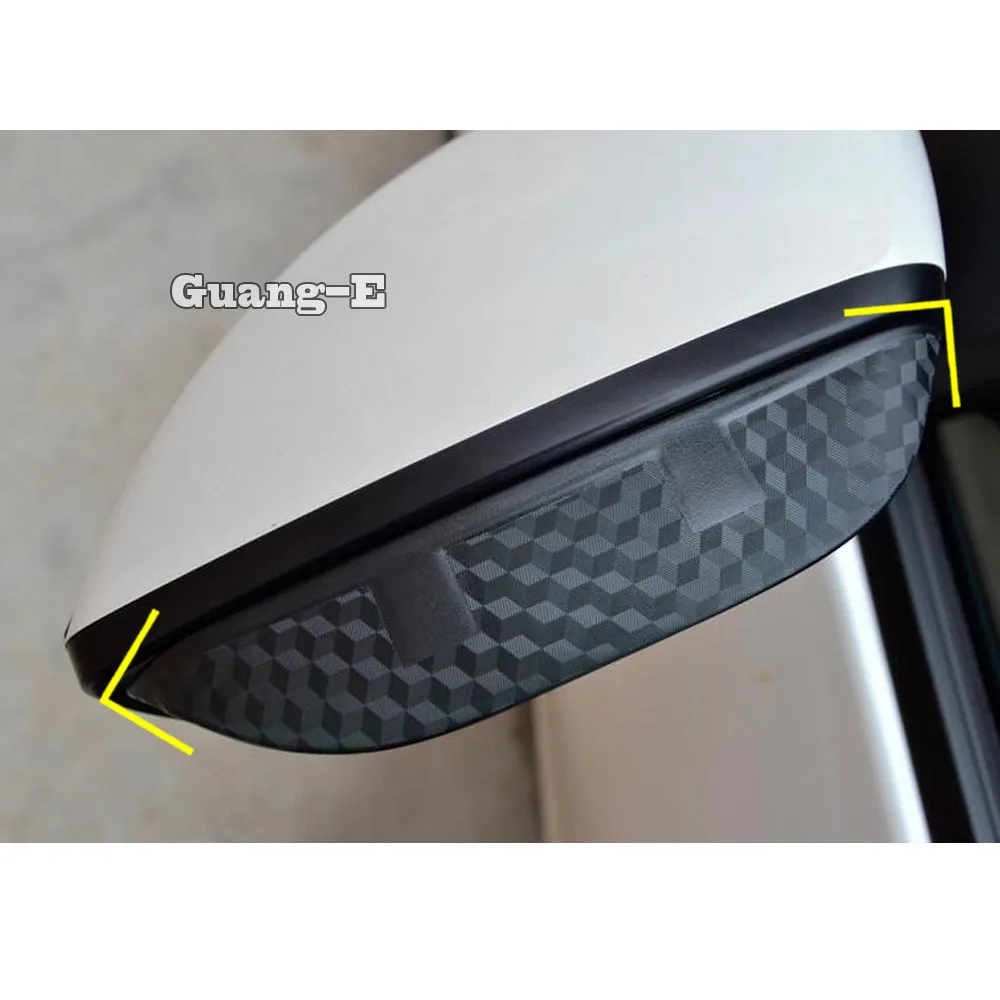 

For Honda HRV HR-V Vezel 2019 2020 Car rear rearview side glass mirror trim frame rain shield sun visor shade eyebrow 2pcs