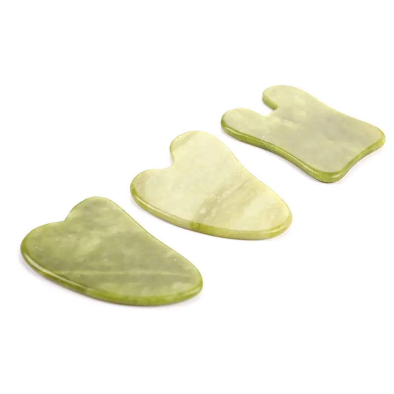 

Green Natural Jade Guasha Scrapping Plate Gua Sha Massager Face Meridian Scrapping Plate Piece Massage Tools Arm Massage Tool