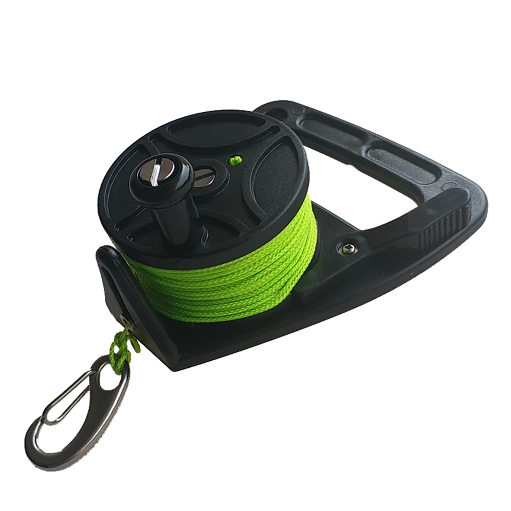 Scuba Dive Reel with Thumb Stopper 150ft Line for Cave Wreck Diving and Drift Diving - Color: Black