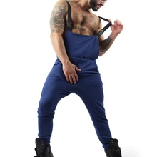 Модный мужской комбинезон, сплошной цвет, длинный комбинезон, модная мужская уличная одежда, повседневные мужские штаны на подтяжках, мужские брюки в стиле хип-хоп