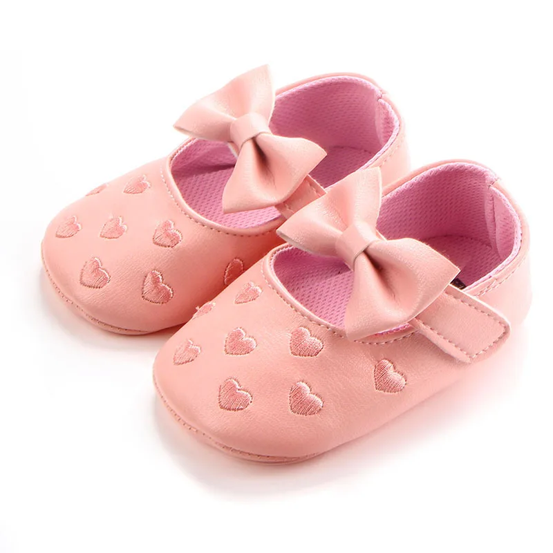 Детская обувь с милым бантом; обувь для маленьких девочек; обувь для первых шагов; нескользящая обувь принцессы с мягкой подошвой для девочек