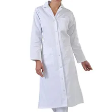 Женская белая длинная рубашка зимняя повседневная однотонная Свободная рубашка с длинными рукавами и карманами белая блузка пальто для леди медсестры