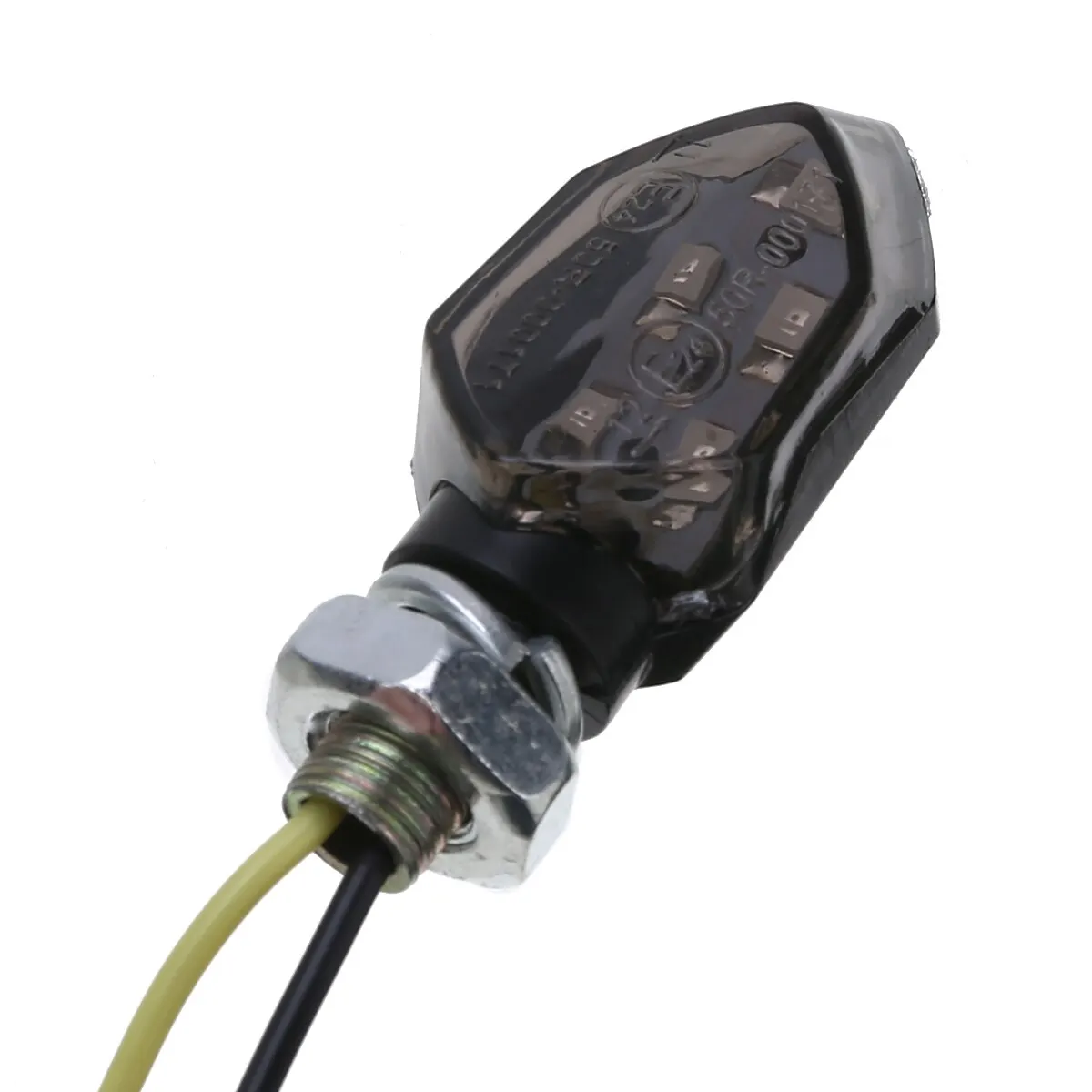 For Suzuki For Kawasaki 4PCS Mini Motorcycle Smoke Lens Turn Signal Light 5LED 12V Amber Blinker Indicator Lamp Two Wire Mayitr