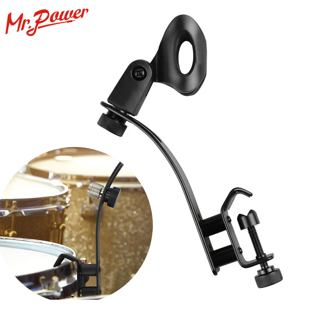 

Drum Microphone Adjustable Metal Stage Drum Clips Mic Rim Snare Mount Clamp Holder Shockproof Tool Black Percussion Instrument
