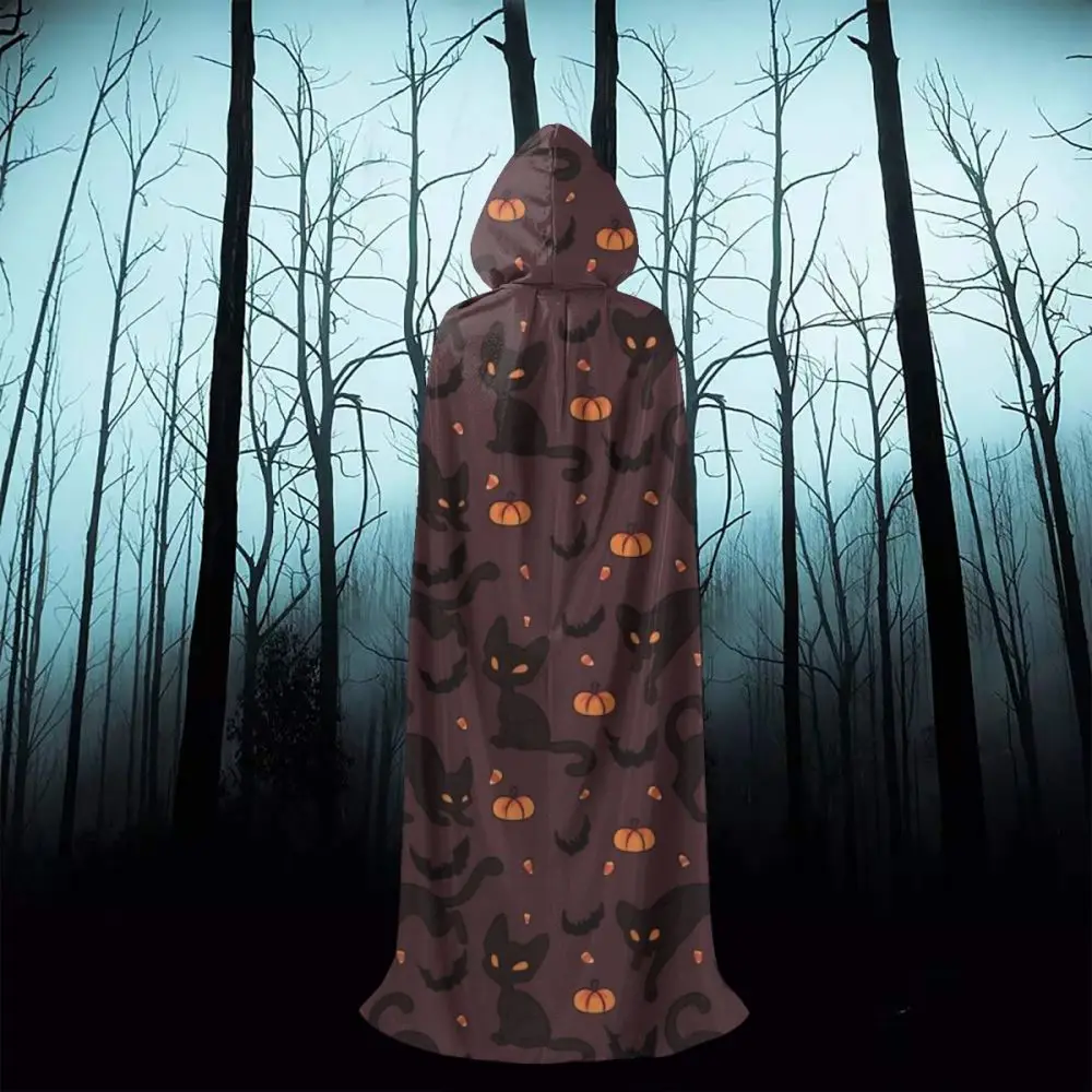 Новое взрослое животное, черная кошка с принтом Happy Holloween для детей, детские карнавальные костюмы, женская и Мужская одежда, Прямая поставка
