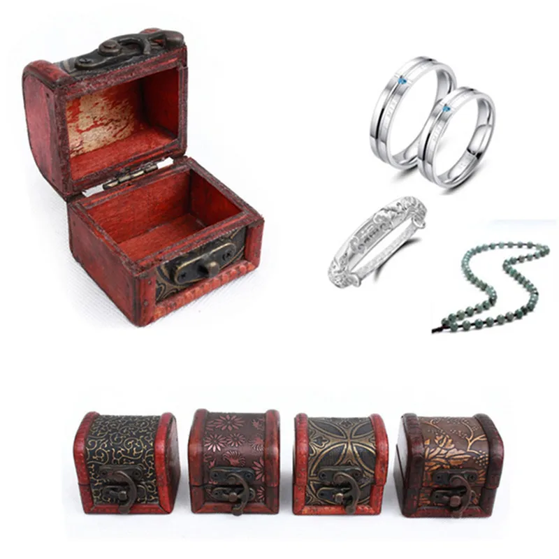 Free Shipping Vintage Jewelry Box Jewellery Organizer Storage Case Mini Container Decorative Wooden Beauty Boxes | Дом и сад