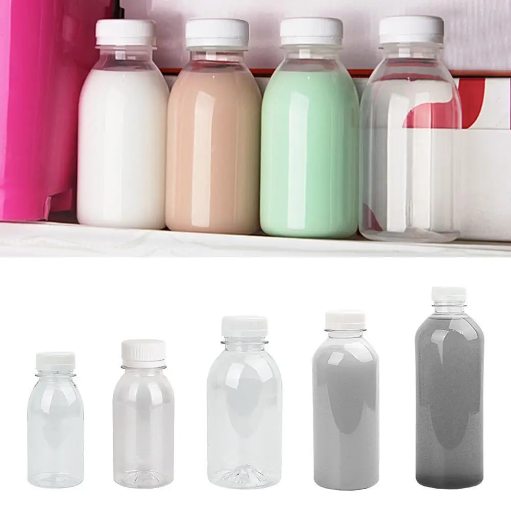 Hemoton Plastic Milk Bottle Clear Container Clear Container 10pcs Empty  Plastic Bottles Milk Container Bottles Mini Milk Jugs Water with Lids 300ml