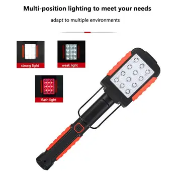 

Rechargeable Work Light Portable Magnetic Folding Flashlight LED Outdoor Lamp for Car Repair Camping Torch for Hunting Cycling