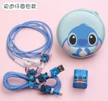 

1 Set Cartoon USB Cable Protector Cable Winder Charger stickers Cable Wire Organizer TPU Spiral Cord protector For iphone 5 6 7