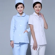 Женские однотонные Медицинские костюмы Скраб Униформа лаборатория хирургический костюм куклы воротник топ брюки Хирургическая больница медсестра клинические наборы