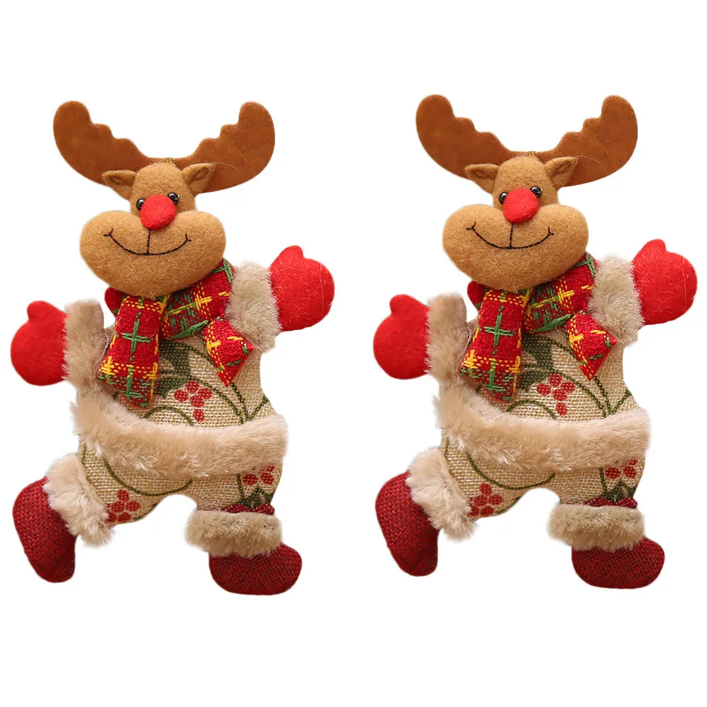 2/для волос(4 предмета), Рождество украшения подарок Санта Клаус Снеговик елка игрушечная кукла повесить украшения с изображением Санта Клауса и северных оленей adornos de navidad - Цвет: B
