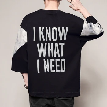 

2020 Spring And Summer New Large Size Five-point Sleeve T-shirt Fashion Casual Loose Letter Printing Pullover White /Black M-5XL