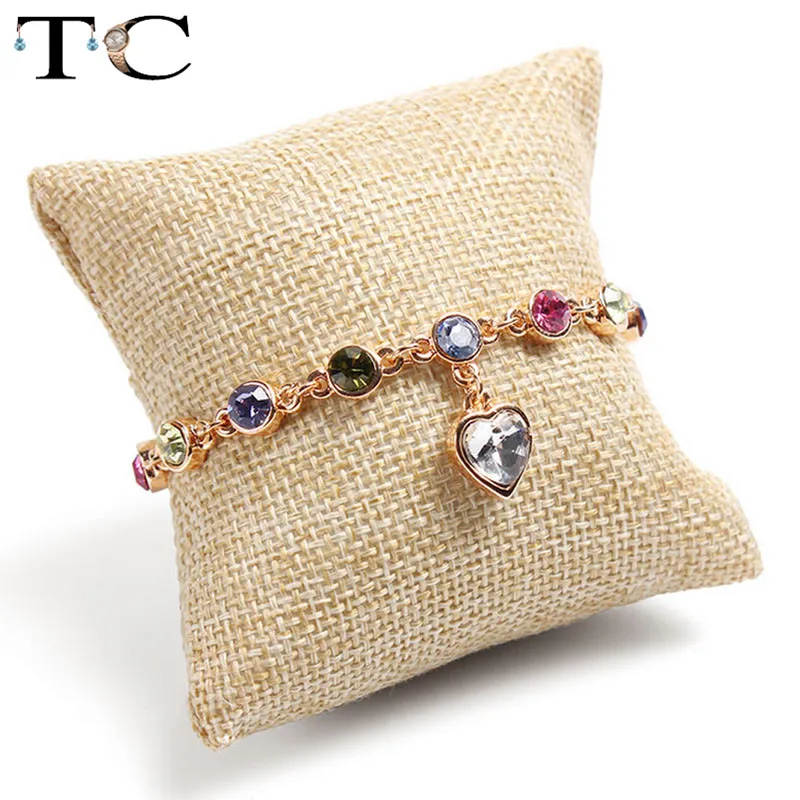 Fabric Small Pillow Cushion Bracelet Bangle Wrist Watch Jewelry Display Holder Showcase Watch Pillow  Jewelry Display Stand