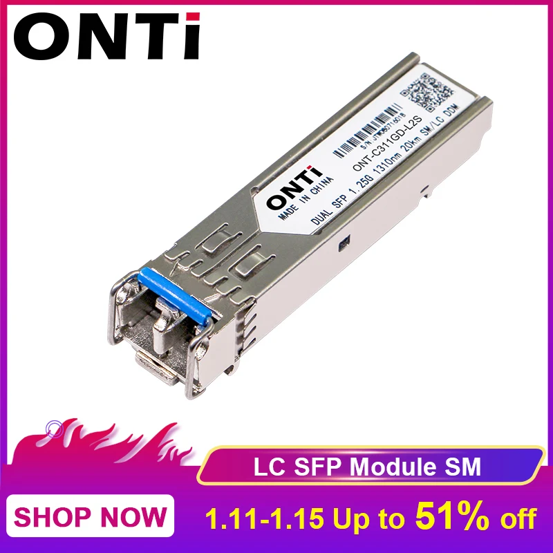Одномодовый дуплексный SFP модуль 1000 Мбит/с Gbic совместимый с LC Коммутатор Cisco/Mikrotik