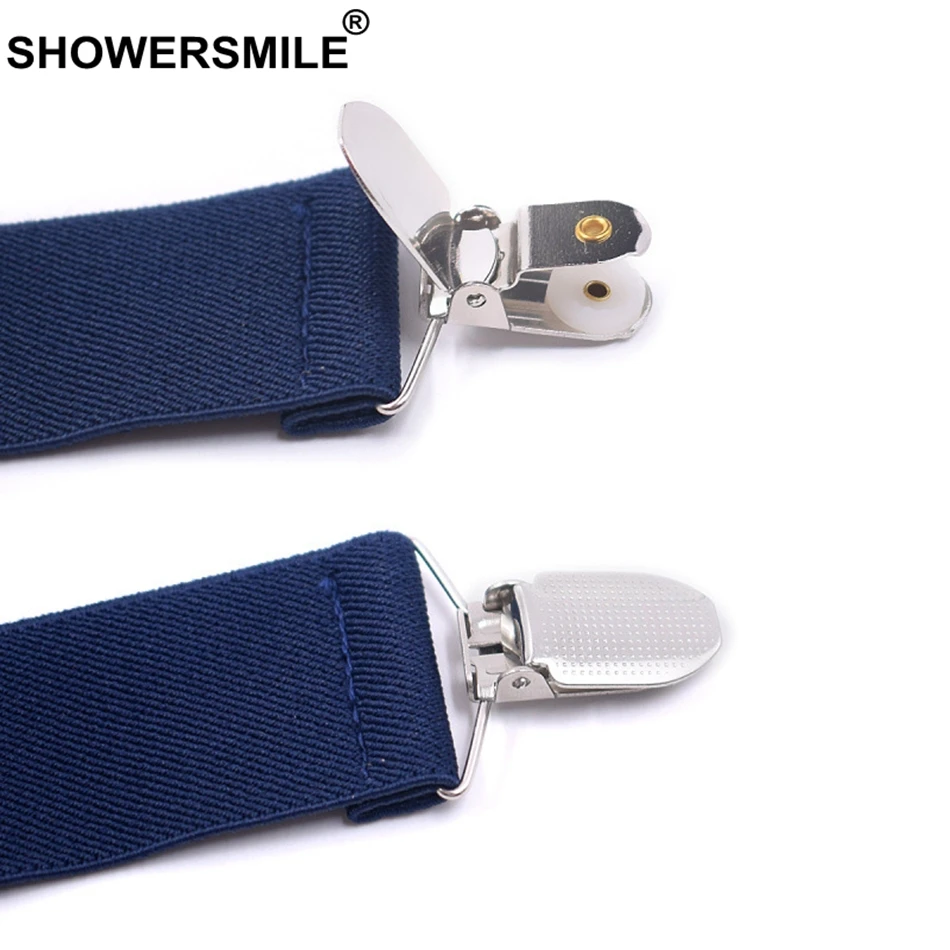 Коричневые подтяжки SHOWERSMILE широкие мужские для брюк взрослых бордового цвета